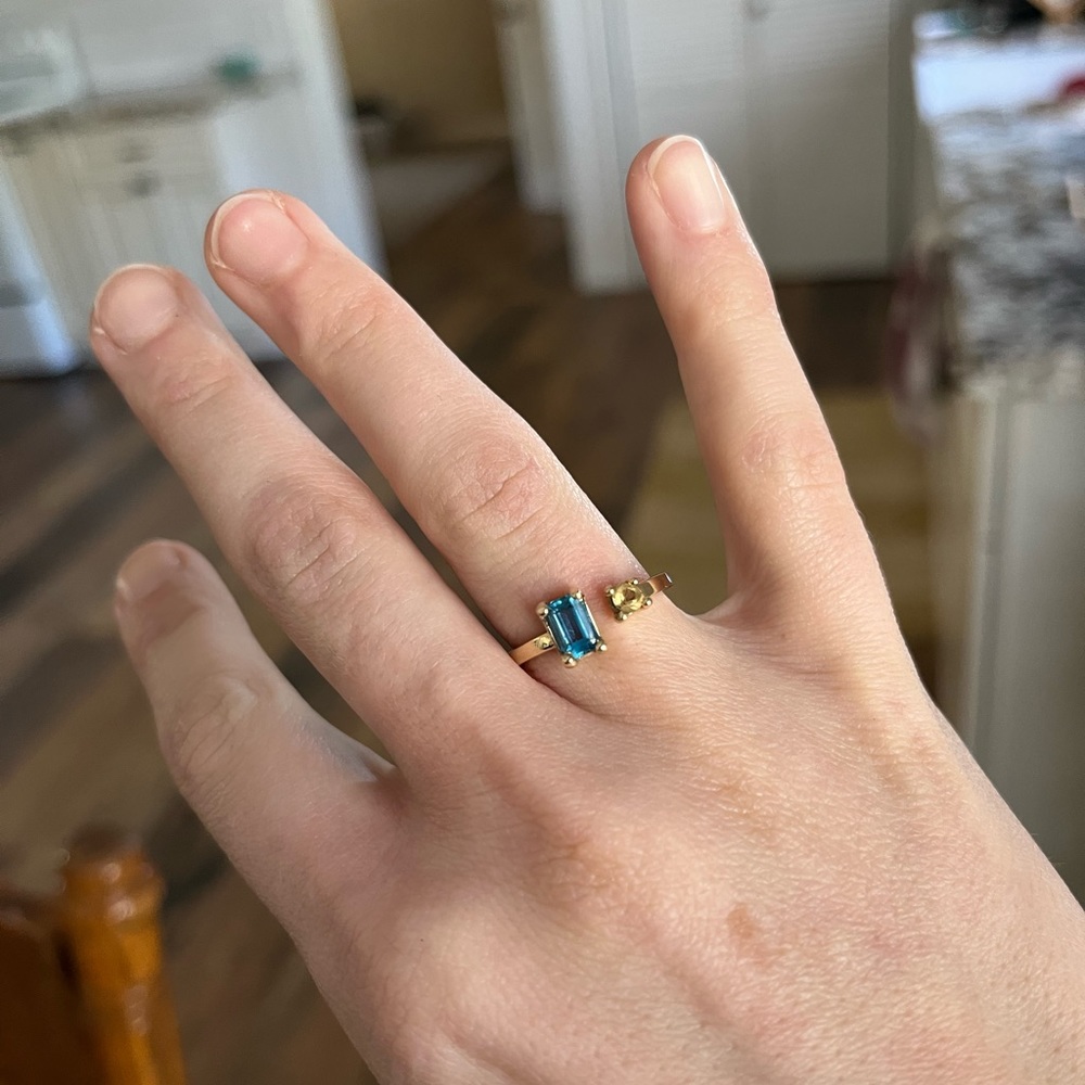 14k Gold Topaz & Citrine Ring - Picture 4 of 10